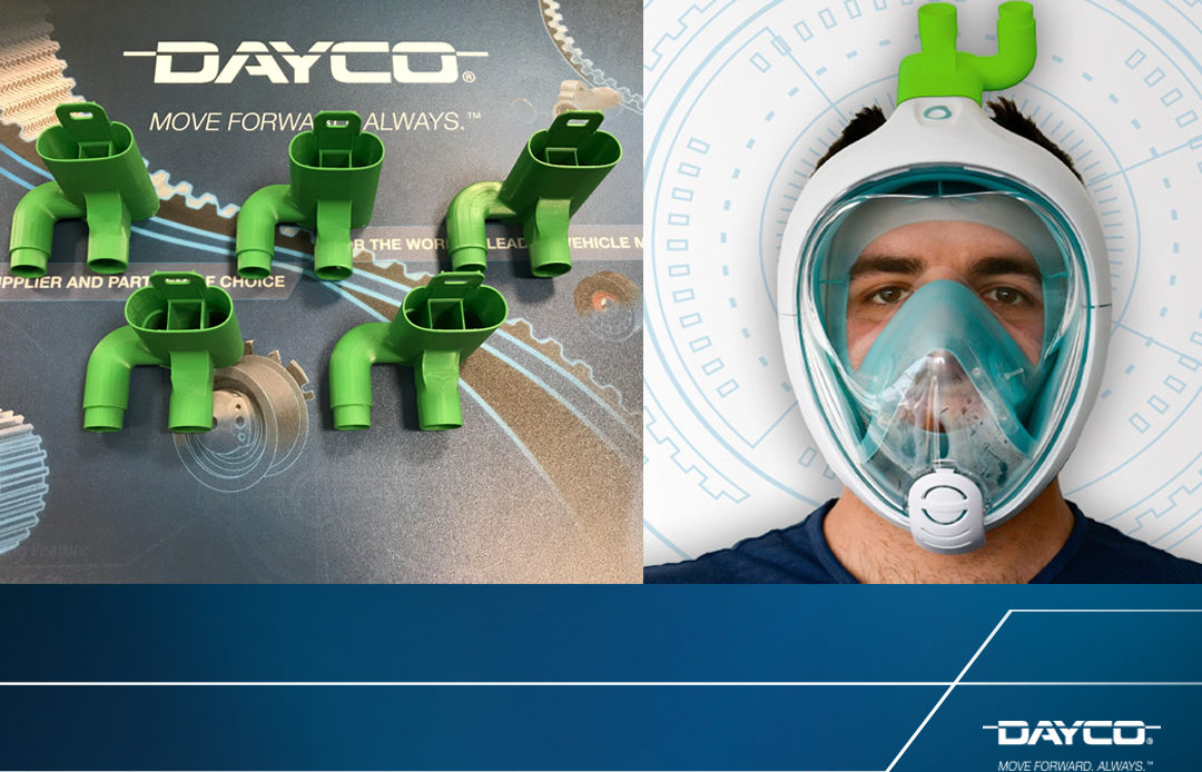 Dayco está produzindo um componente vital na conversão de máscaras de mergulho, em um ventilador que pode salvar vidas.
