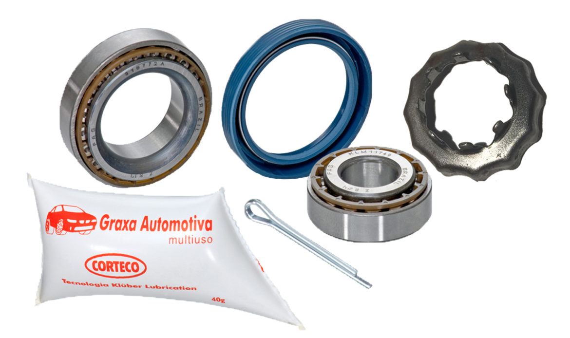 O kit é composto por retentores, rolamento, cupilha, trava aranha e lubrificante, todos aprovados e testados nos centros tecnológicos da empresa na Alemanha